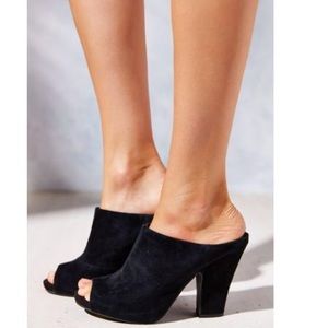 Seychelles Propaganda Leather Peep-Toe Mule Heel